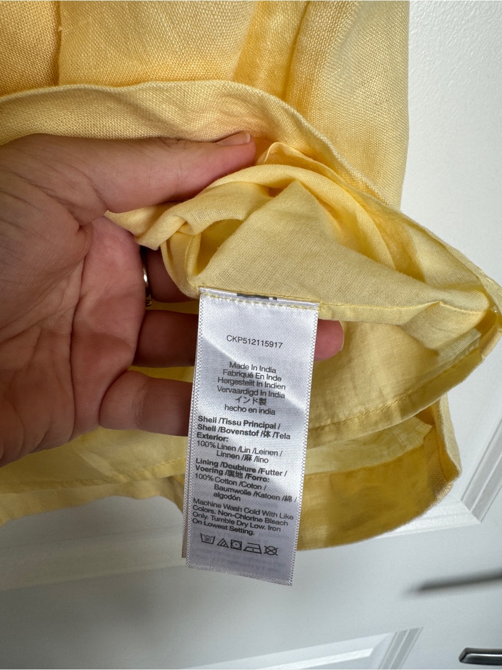 NWT MADEWELL Boatneck Shirred Mini Dress 100% Linen Candlelight 8 Butter Yellow - Picture 7 of 15